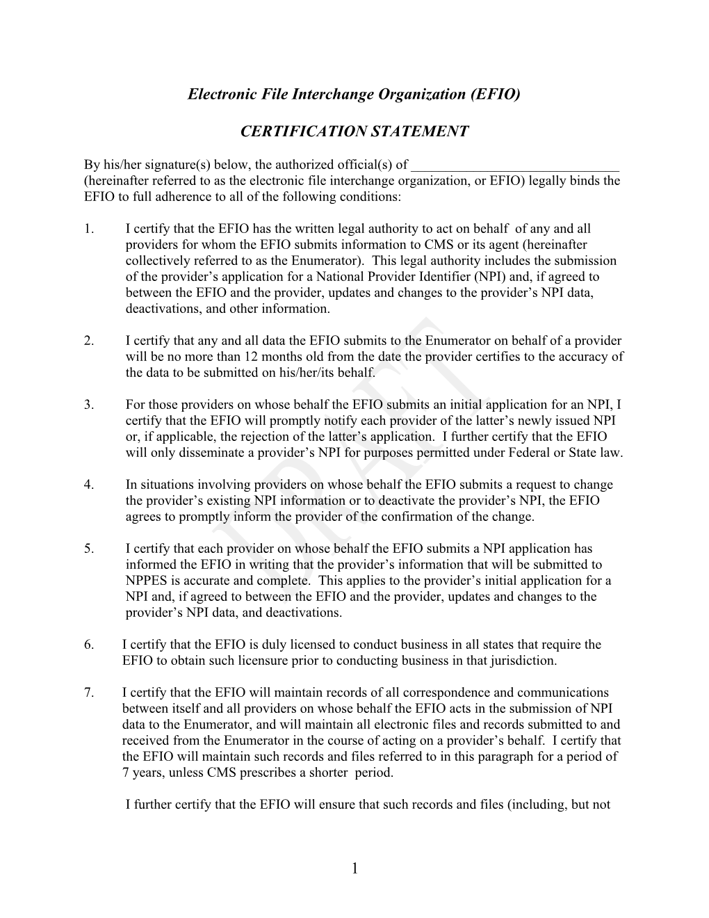 Electronic File Interchange Organization (EFIO)