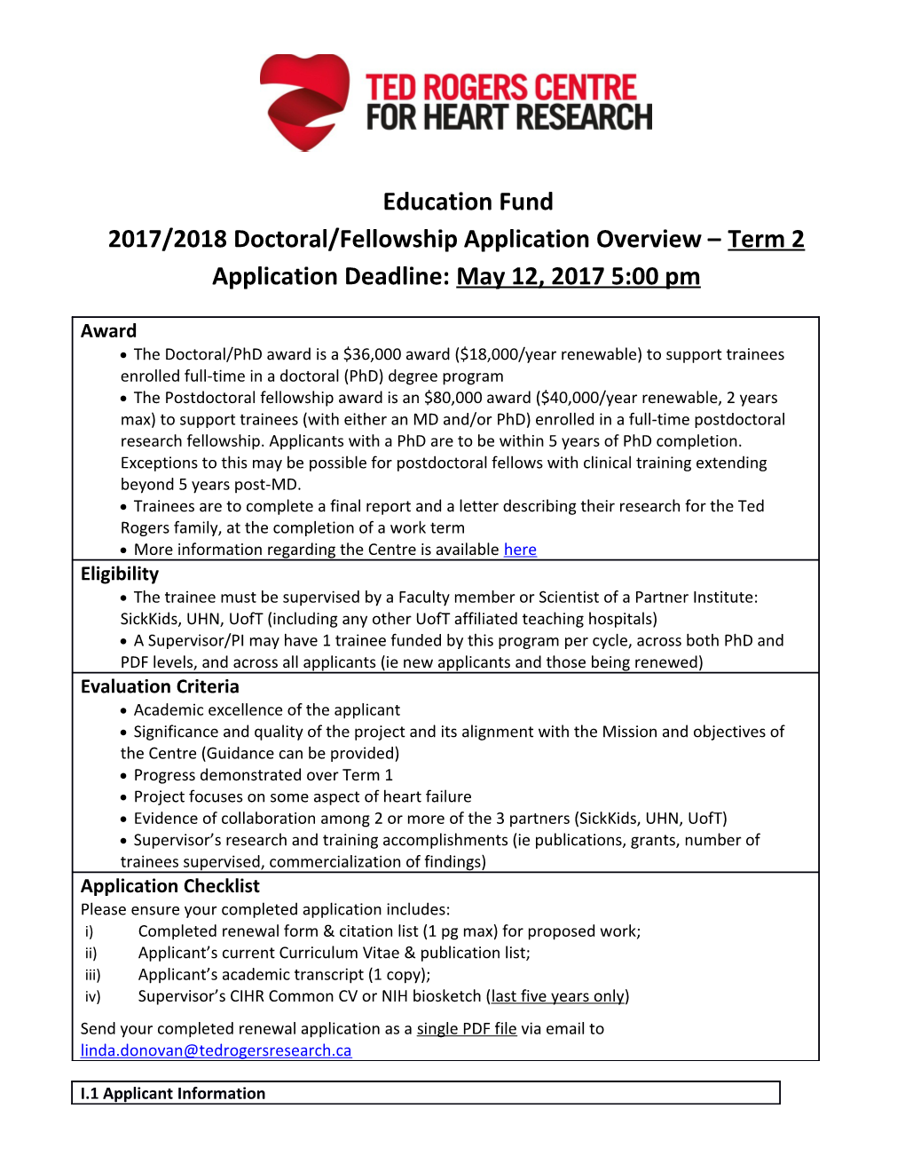 2017/2018Doctoral/Fellowshipapplication Overview Term 2