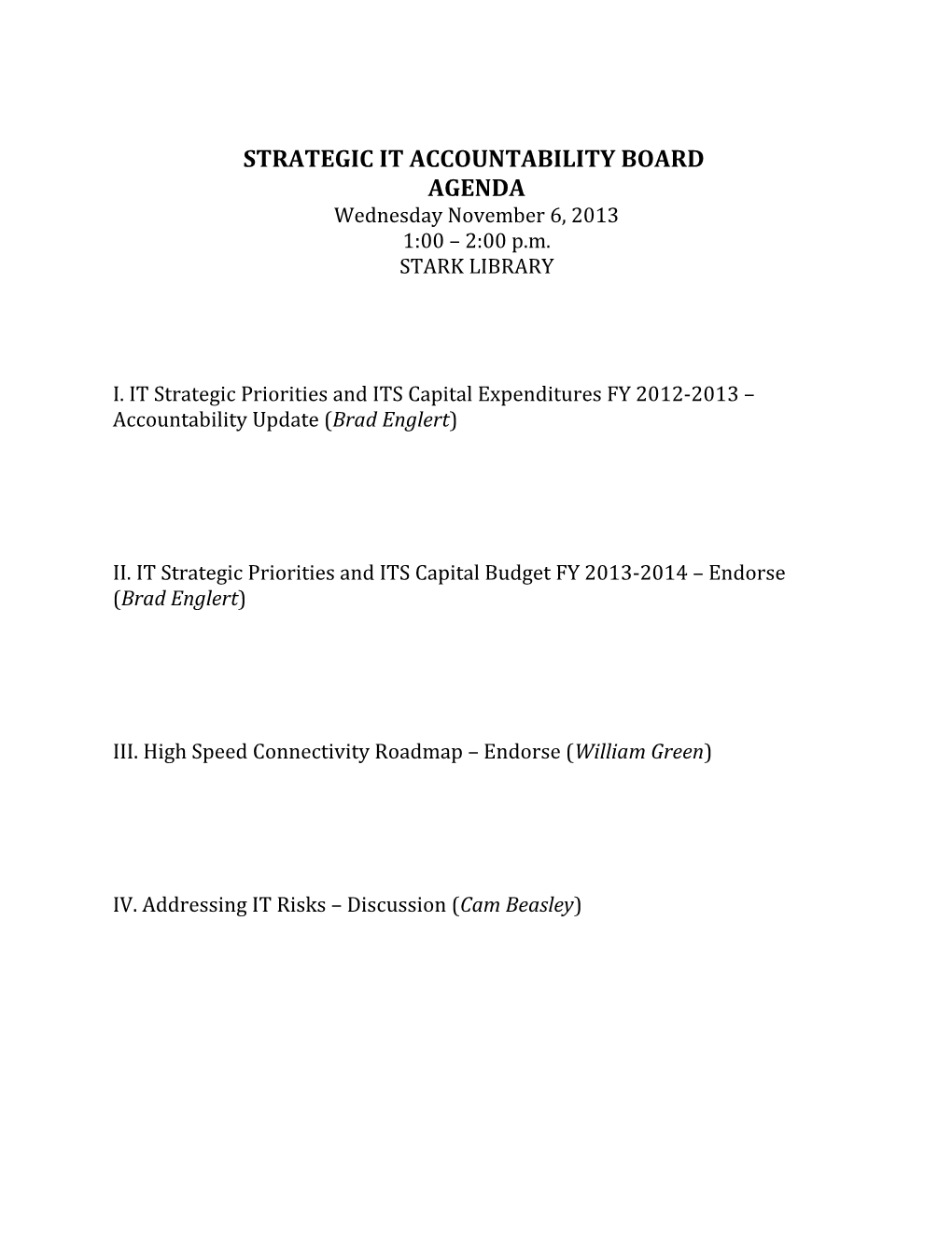 Strategic It Accountability Board