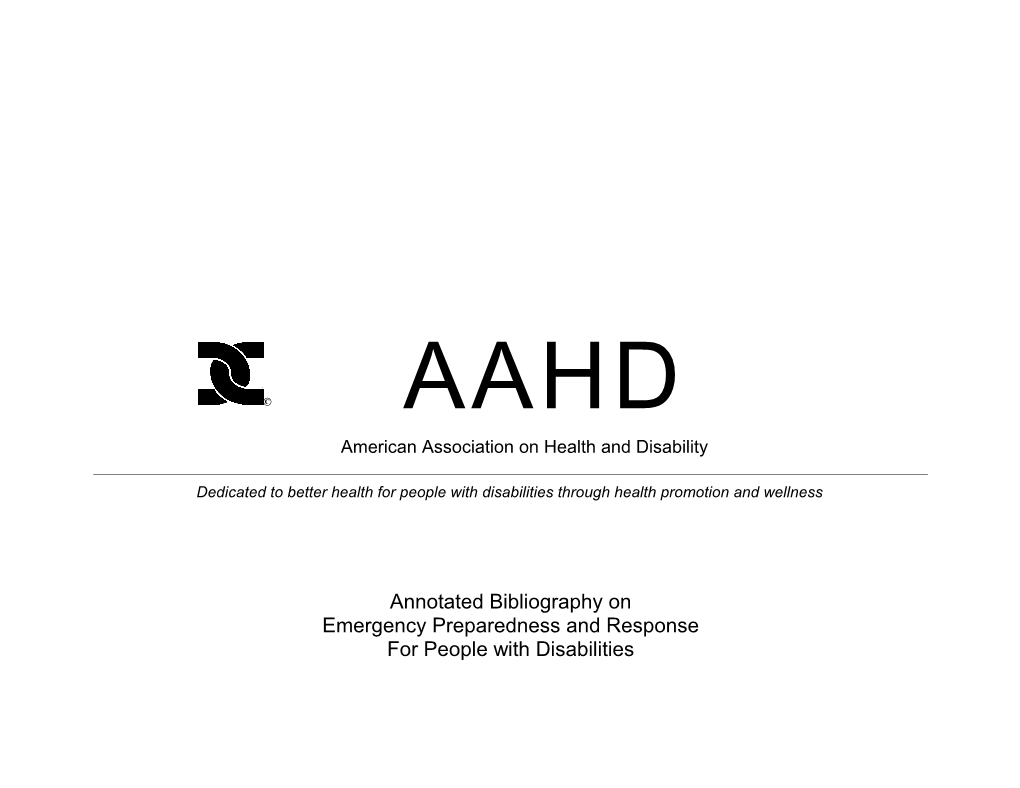 American Association on Health and Disability