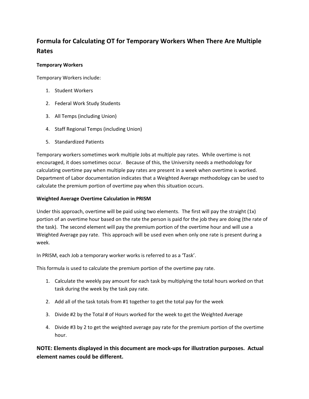 Formula for Calculating OT for Temporary Workers When There Are Multiple Rates