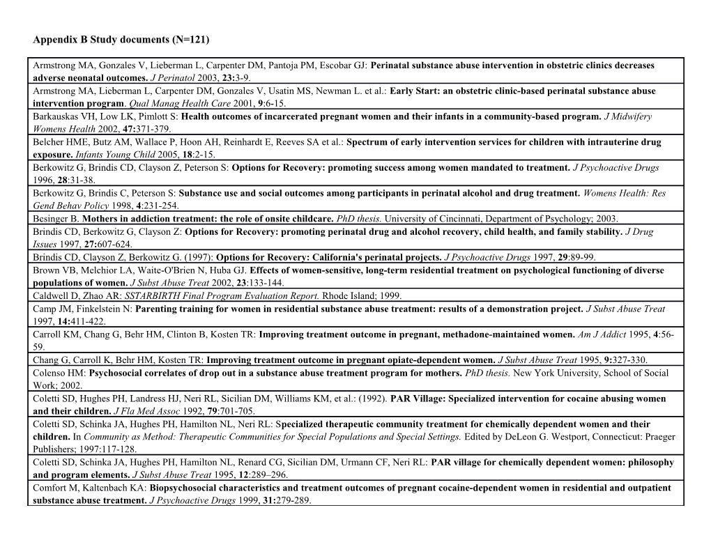 Appendix B Study Documents (N=121)