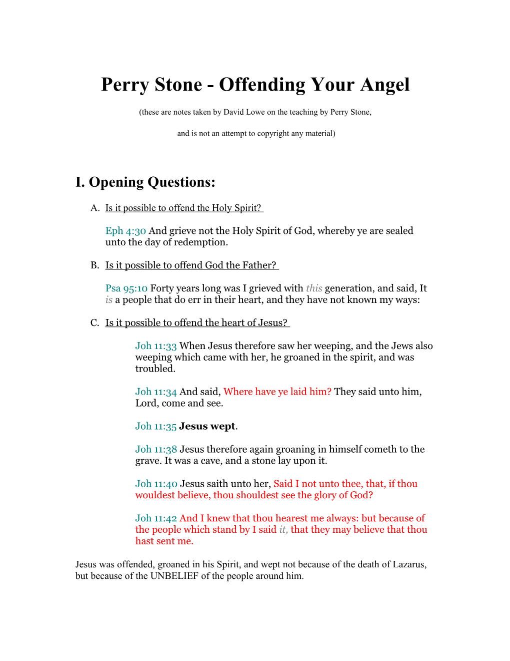 Perry Stone - Offending Your Angel