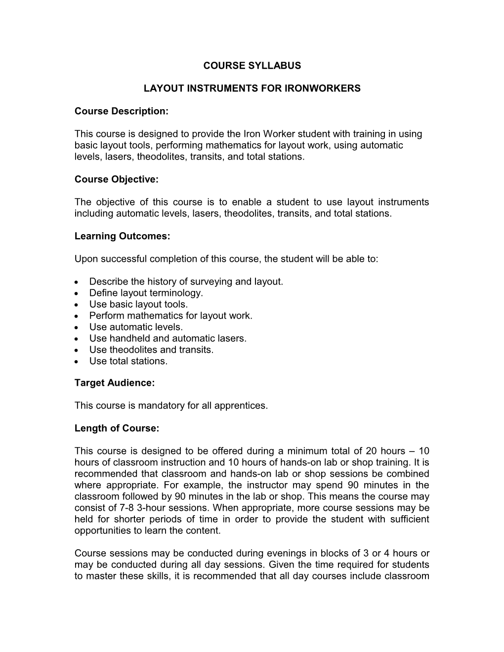 Layout Instruments for Ironworkers