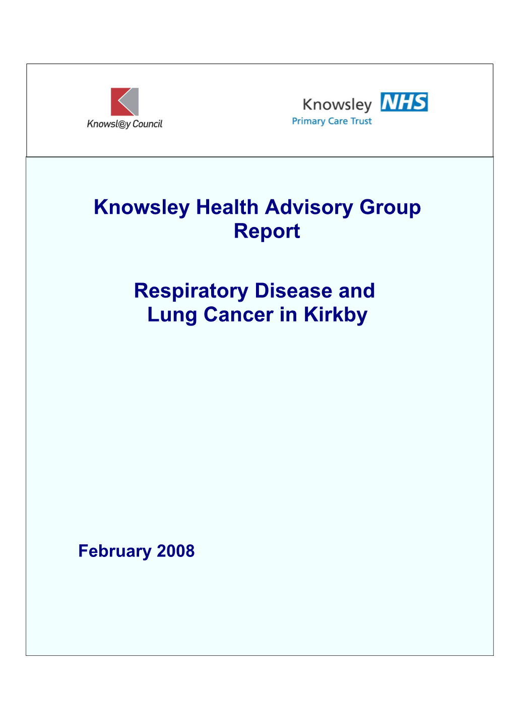 Knowsley Health Advisory Group Report