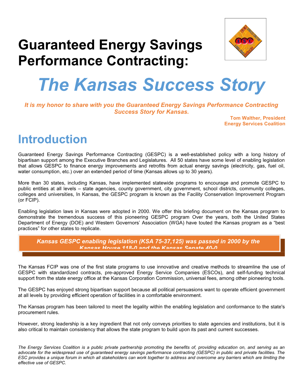 The Kansas Success Story