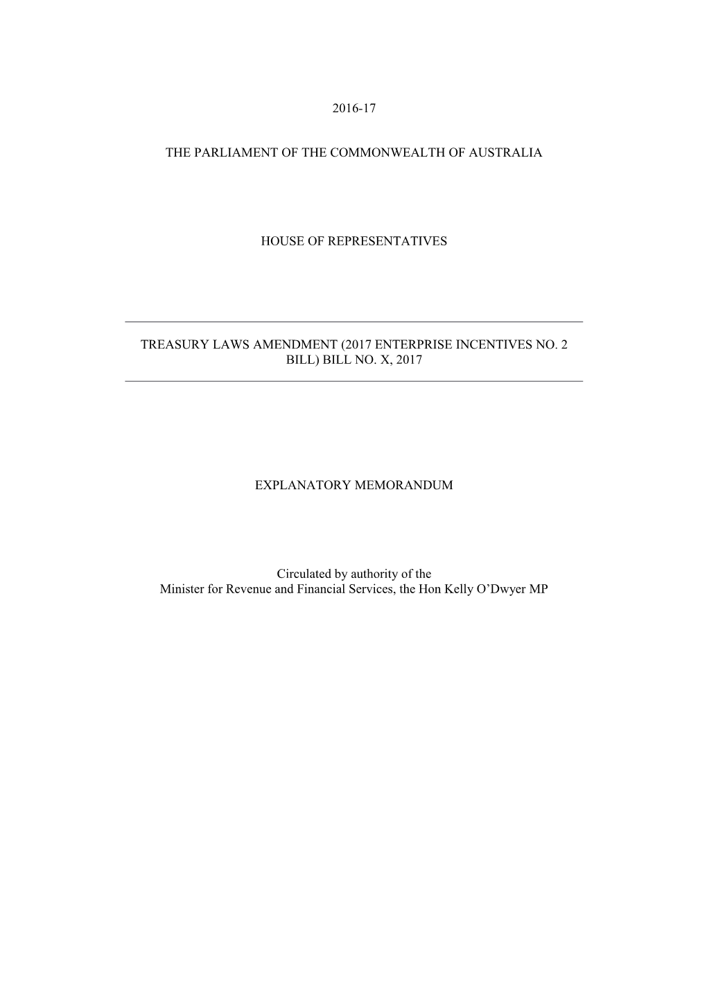Explanatory Memorandum - National Innovation and Science Agenda - Improving Corporate Insolvency