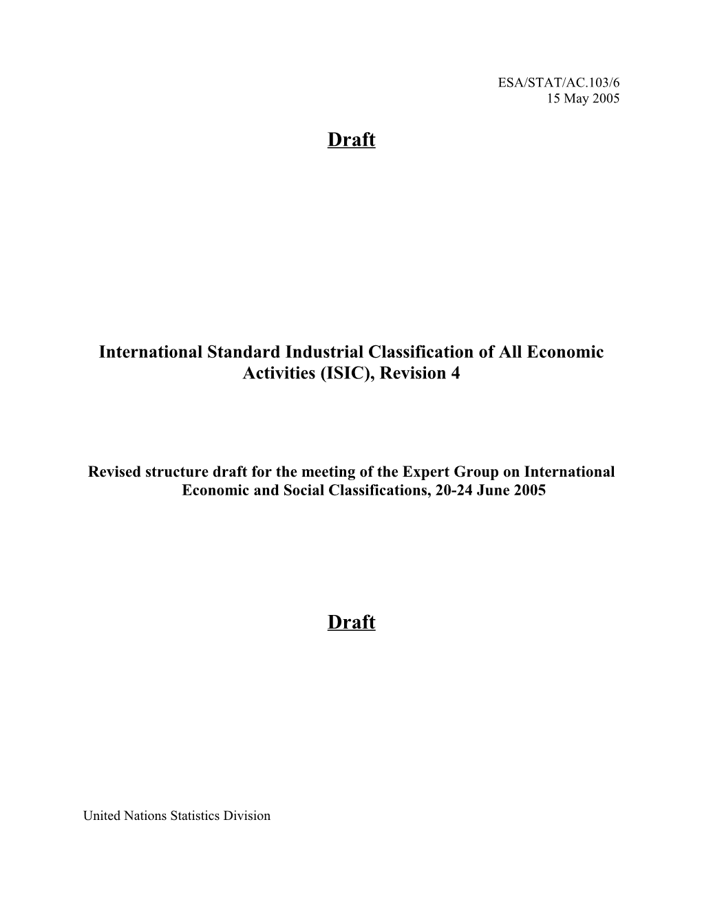 International Standard Industrial Classification of All Economic Activities (ISIC), Rev.4