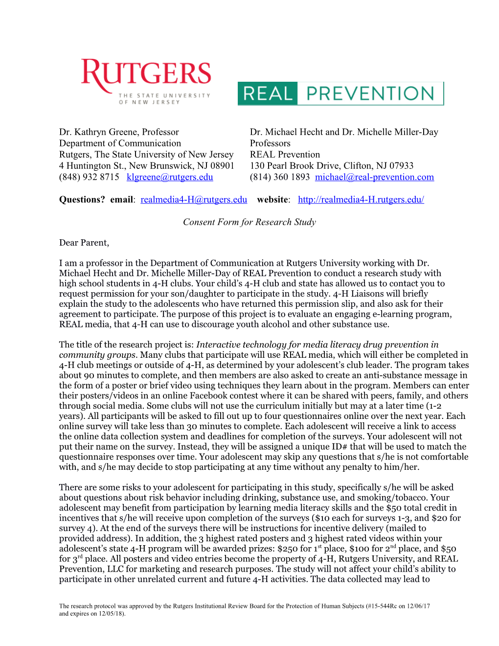 Rutgers, the State University of New Jersey REAL Prevention