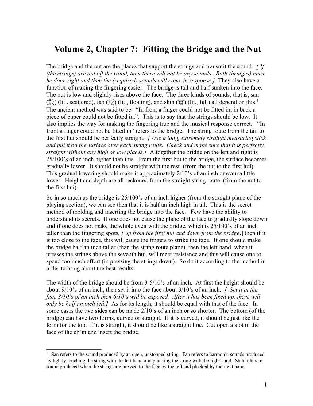 Vol 2, Chapter 7: Fitting the Bridge and the Nut