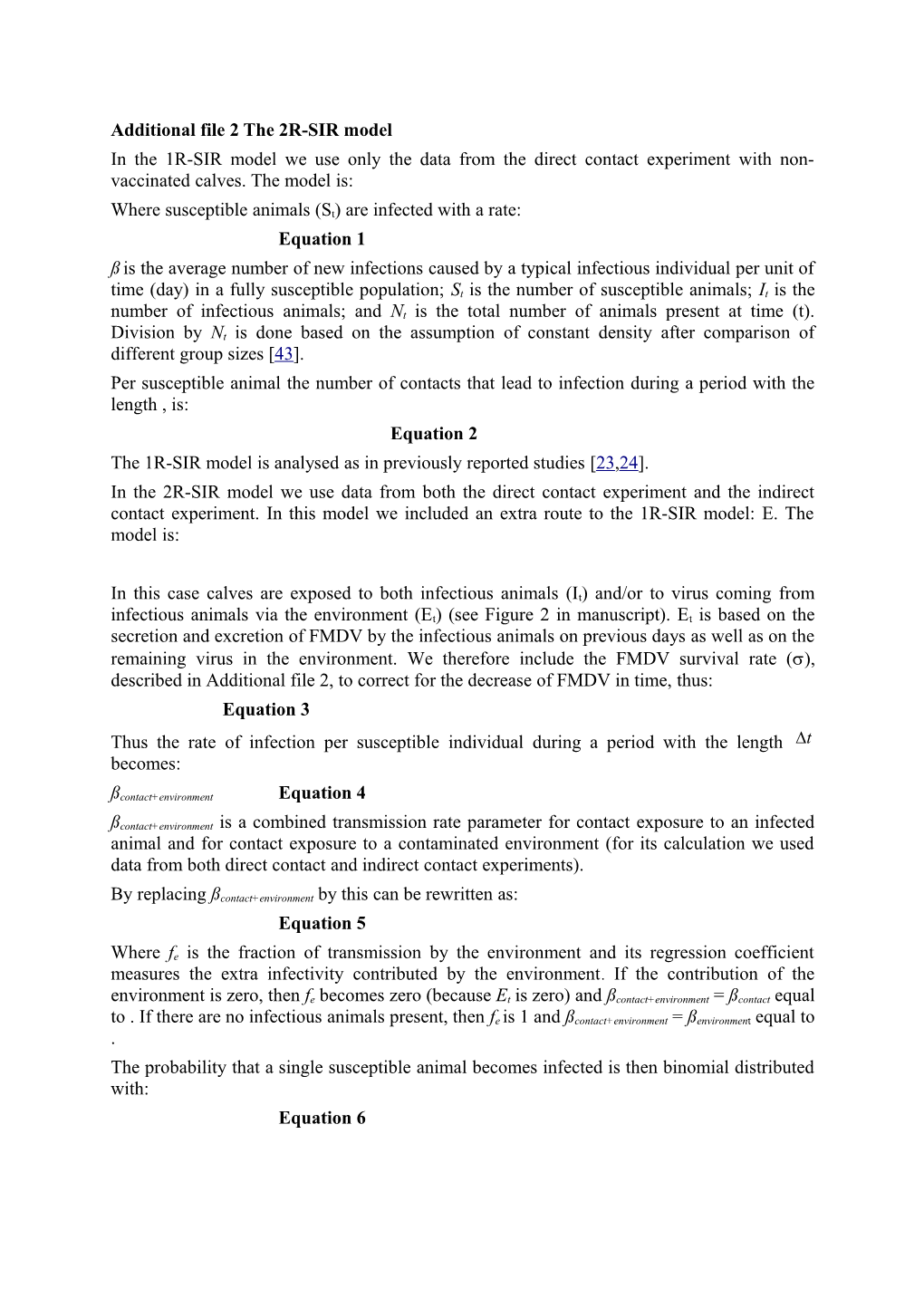 Additional File 2 the 2R-SIR Model