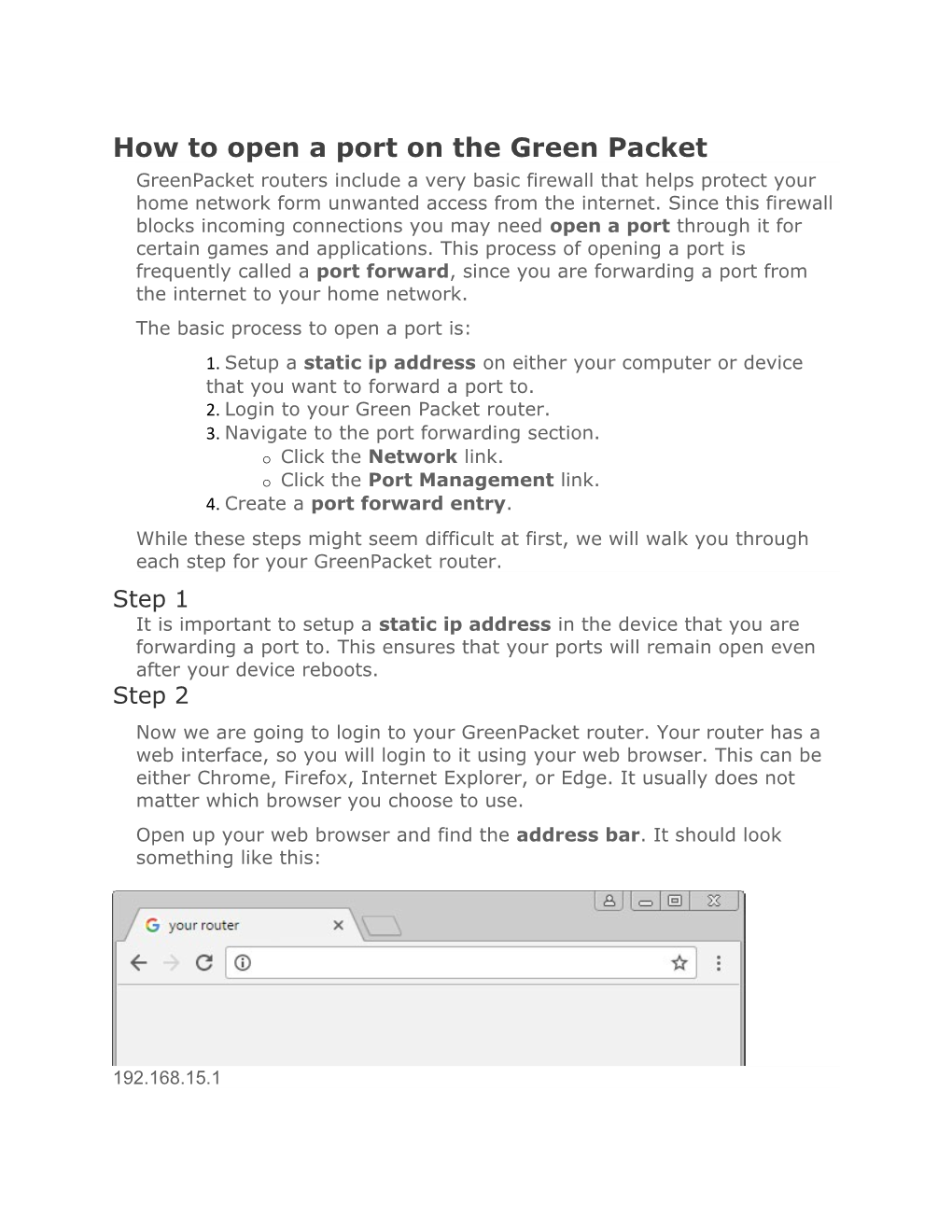 How to Open a Port on the Green Packet