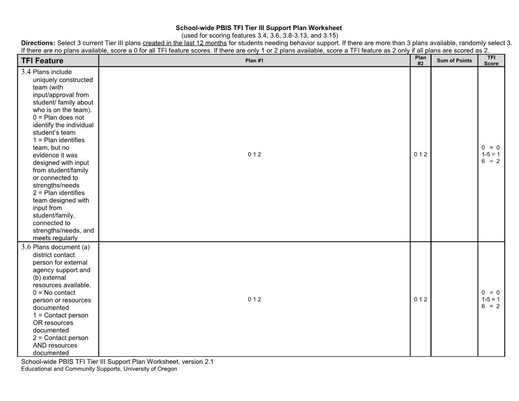 Individual Student Systems Evaluation Tool