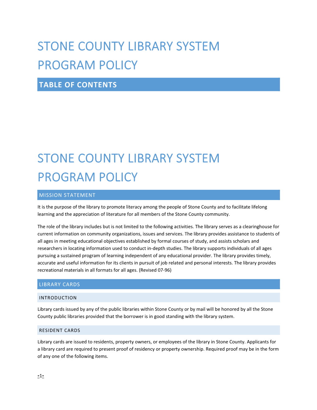Stone County Library System