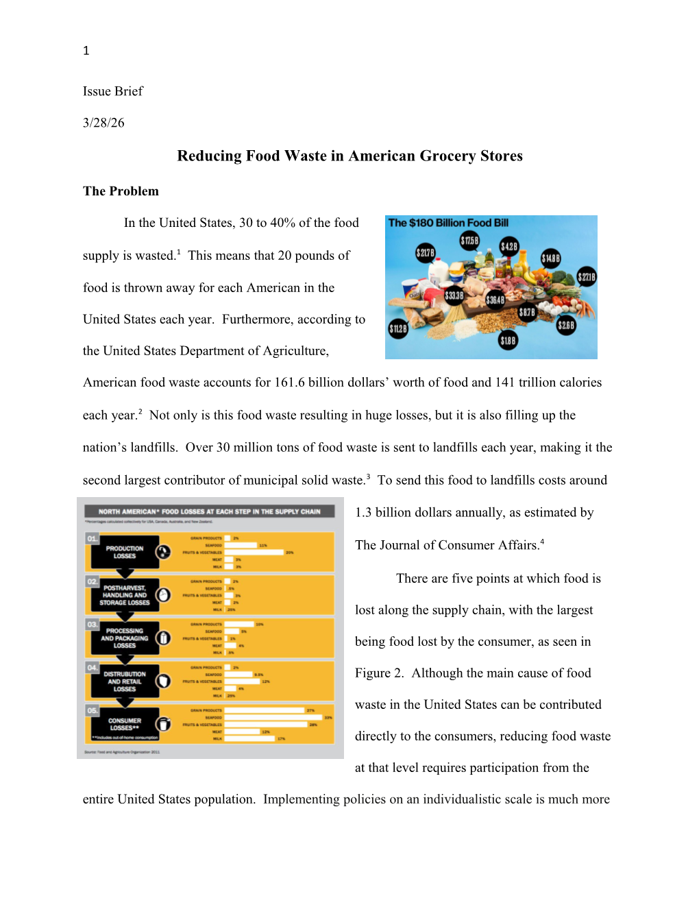 Reducing Food Waste in American Grocery Stores