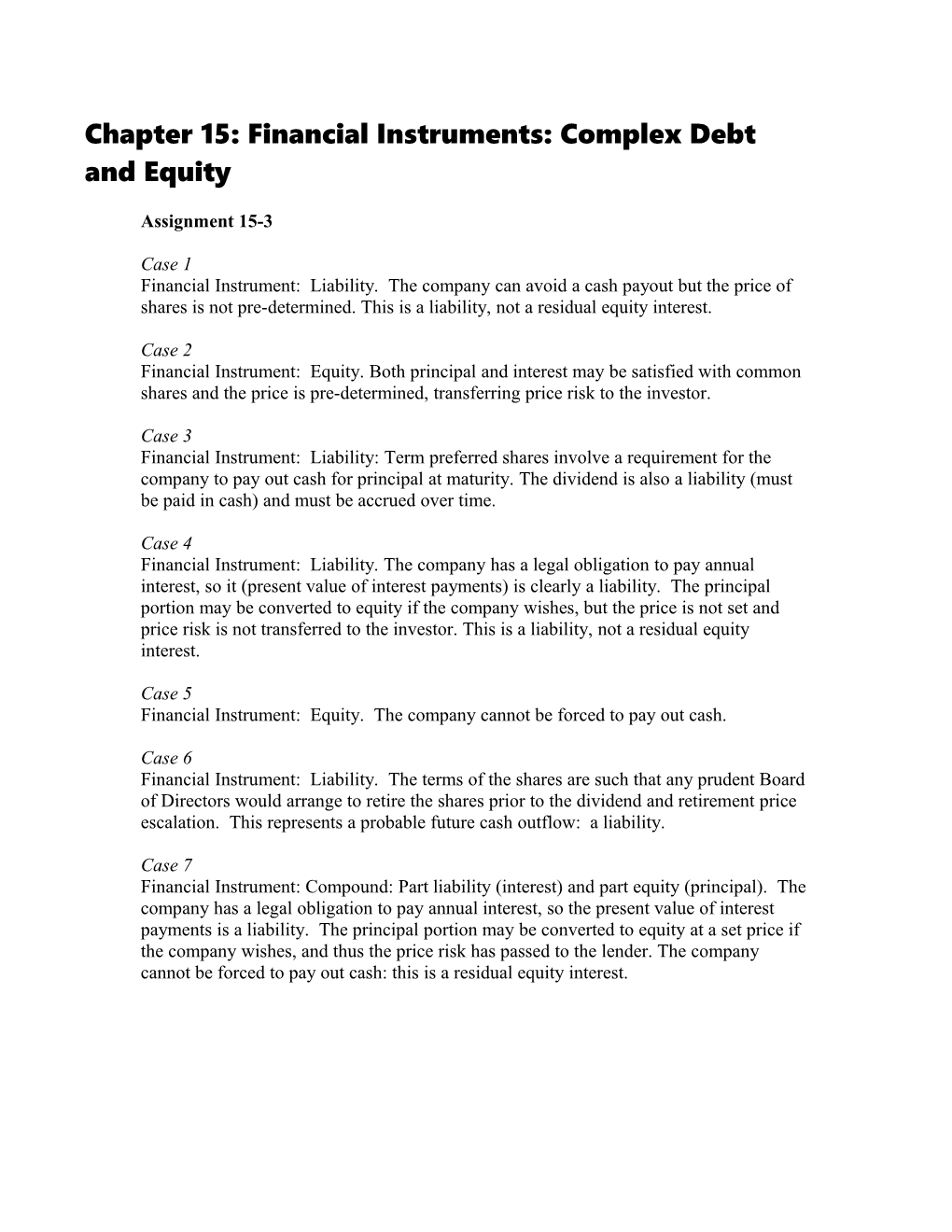 Chapter 14: Complex Debt and Equity Instruments