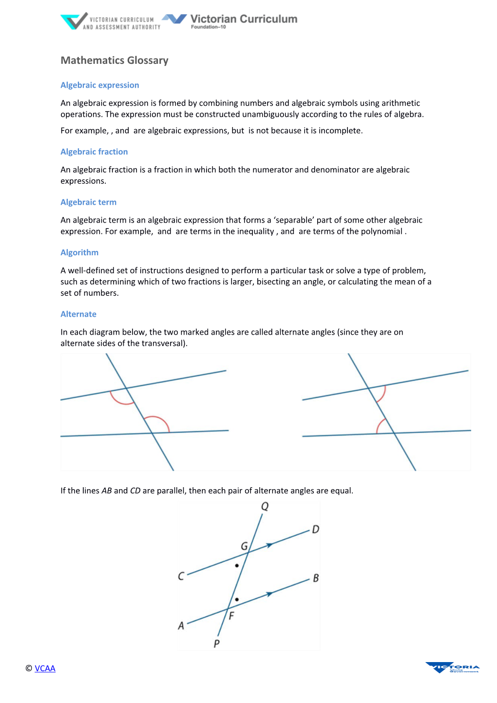 Mathematics Glossary