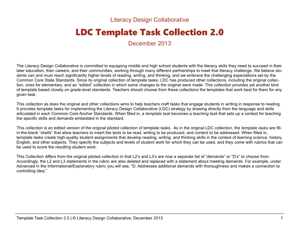 LDC Template Task Collection2.0