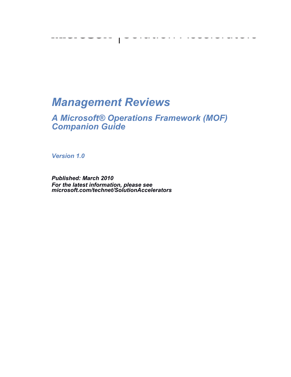 Management Reviews
