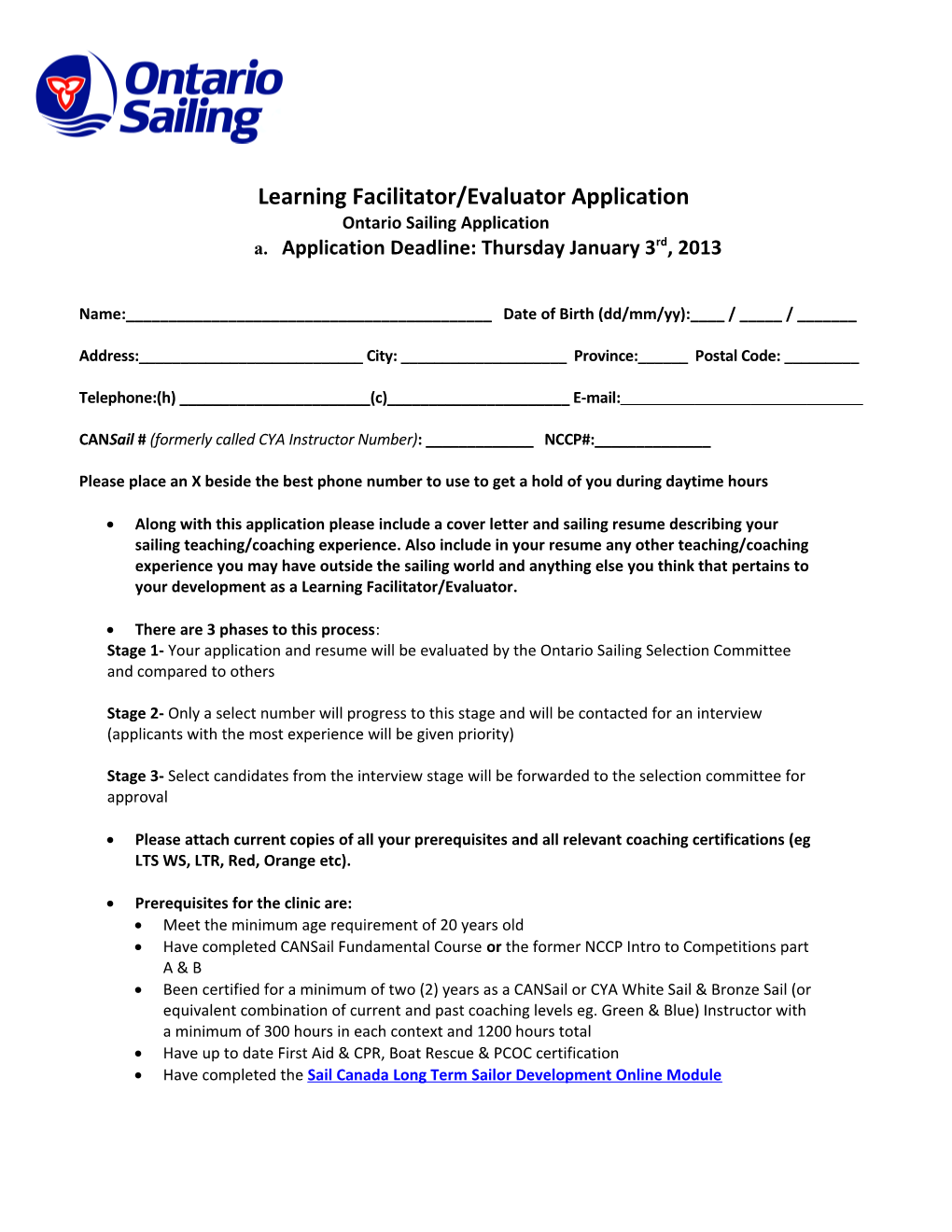 Learning Facilitator/Evaluator Application