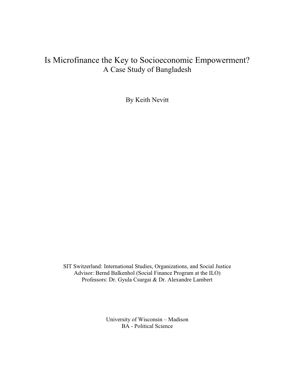 Is Microfinance the Key to Socioeconomic Empowerment