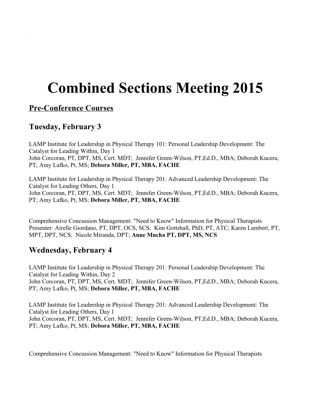 Combined Sections Meeting 2015