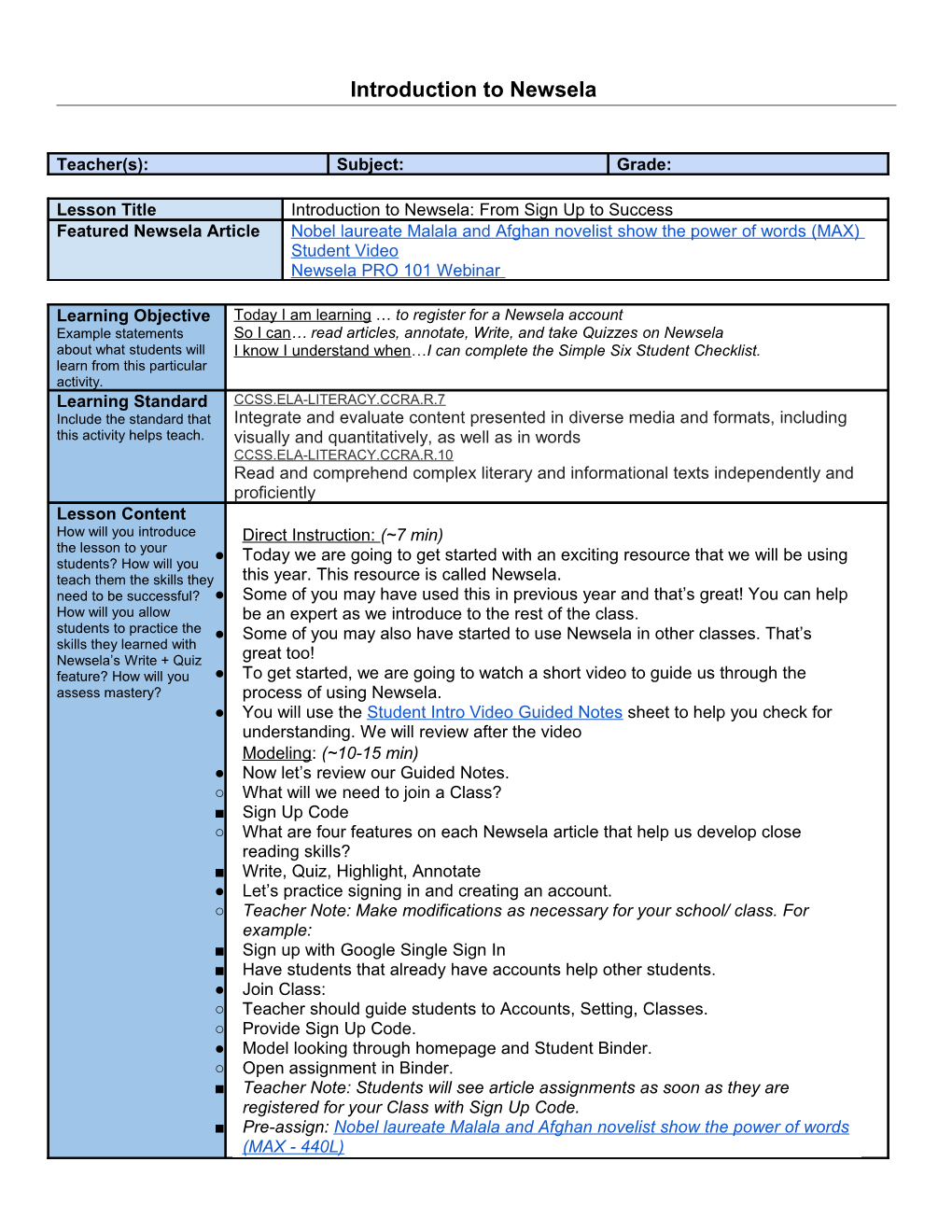 Introduction to Newsela