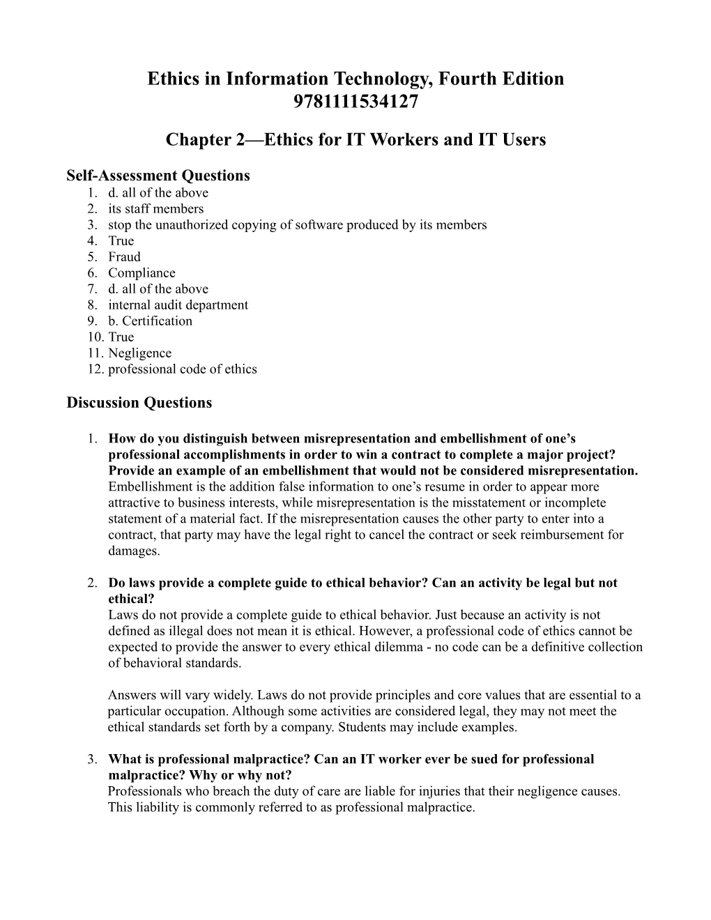 Chapter 2 Ethics for IT Workers and IT Users