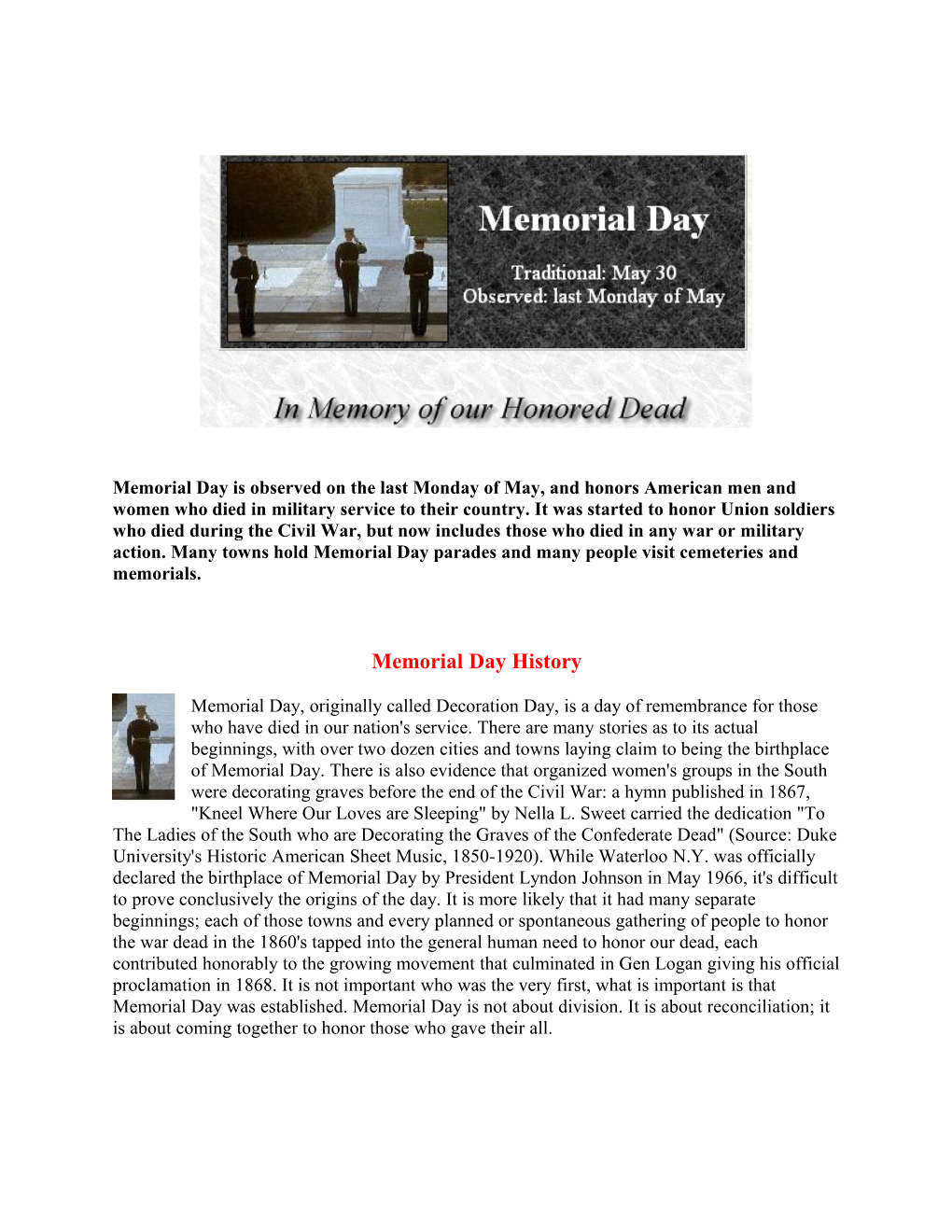 Memorial Day History