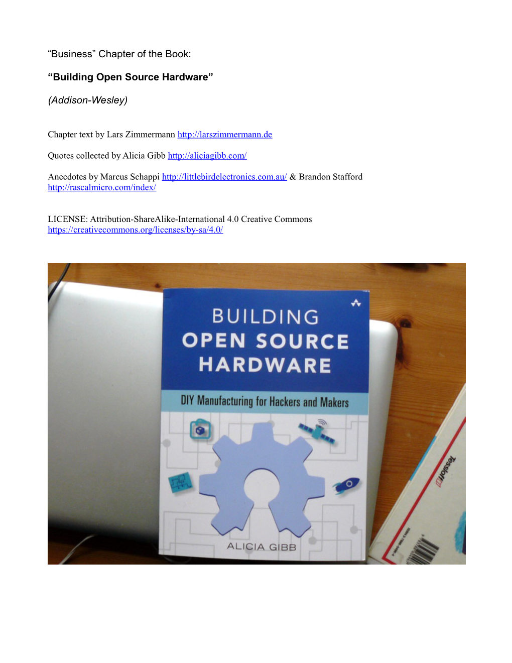 Building Open Source Hardware