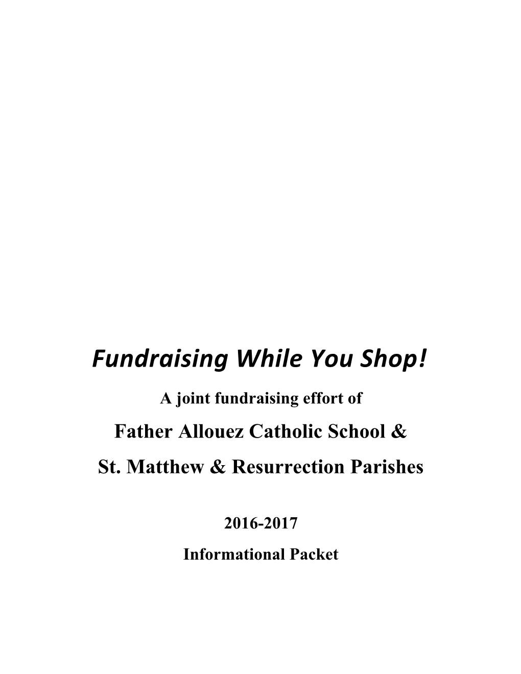 Fundraising While You Shop!