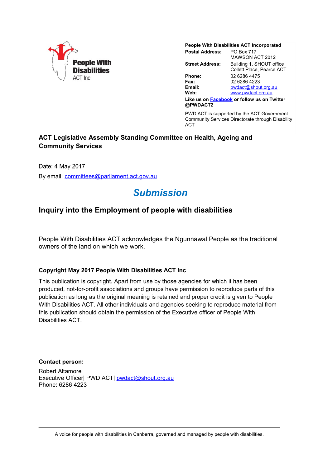 ACT Legislative Assembly Standing Committee on Health, Ageing and Community Services