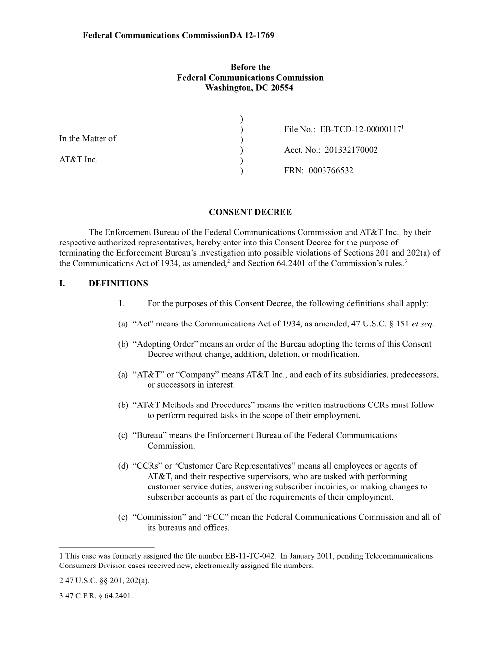 Federal Communications Commissionda 12-1769