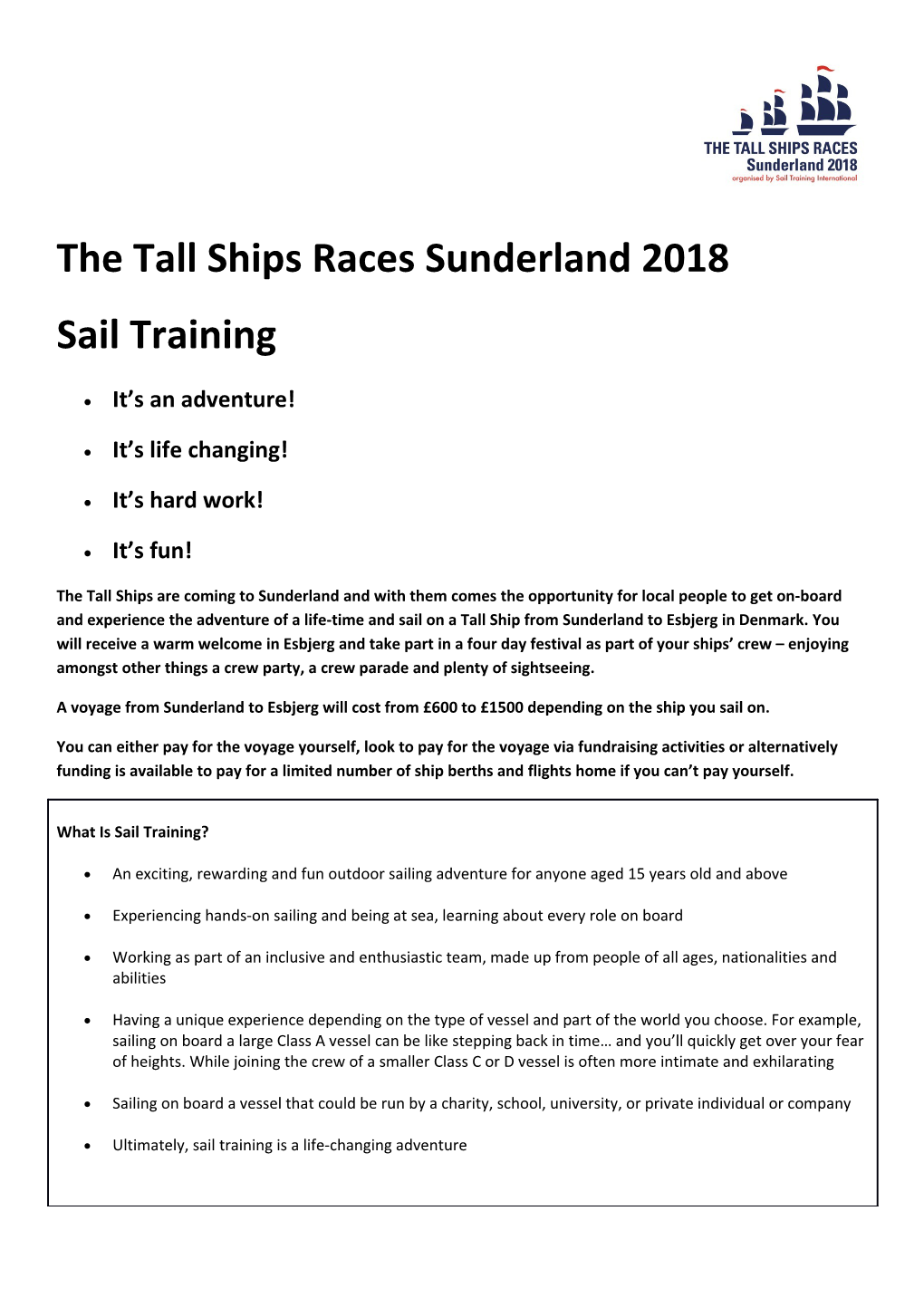 The Tall Ships Races Sunderland 2018