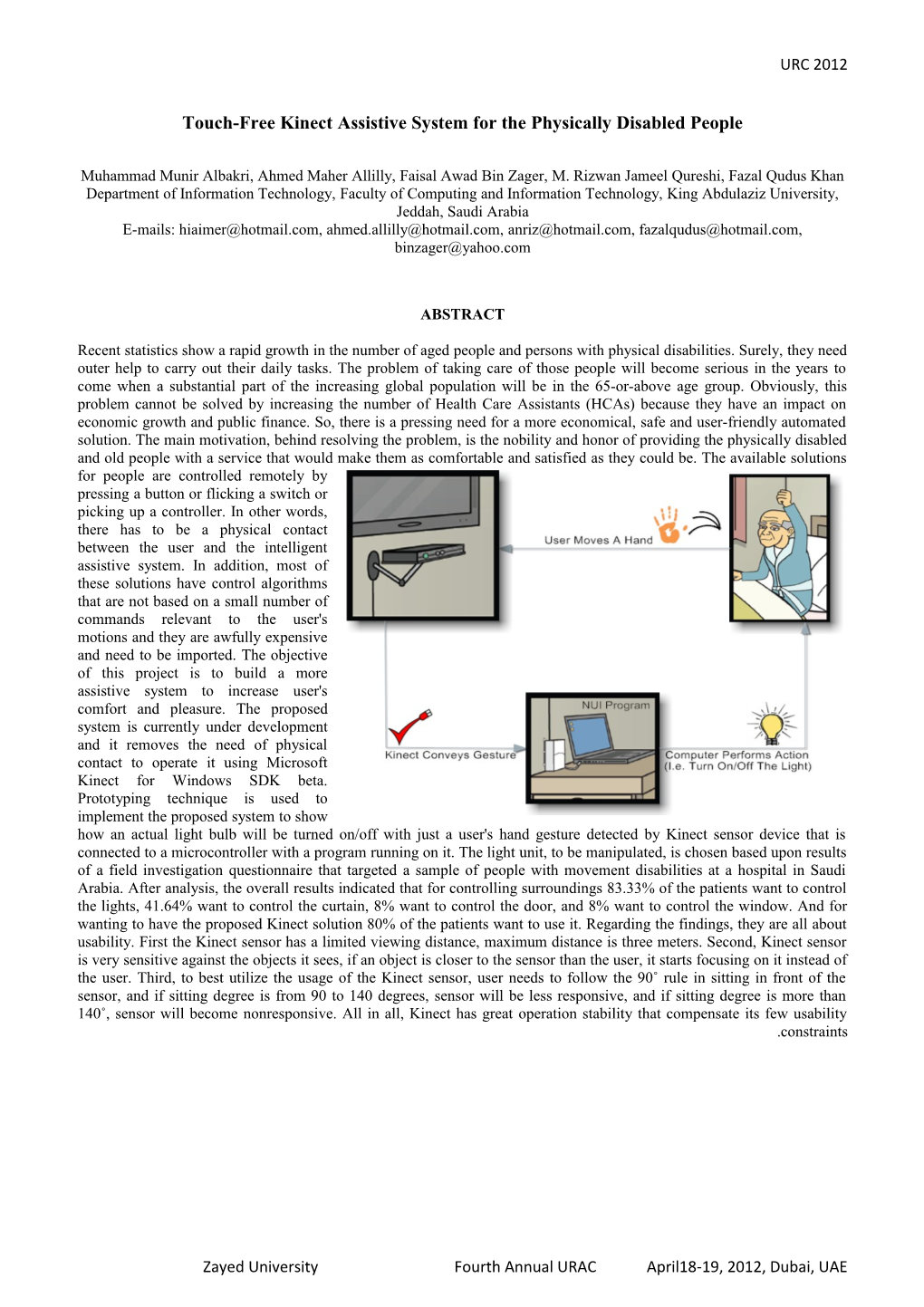 Touch-Free Kinect Assistive System for the Physically Disabled People