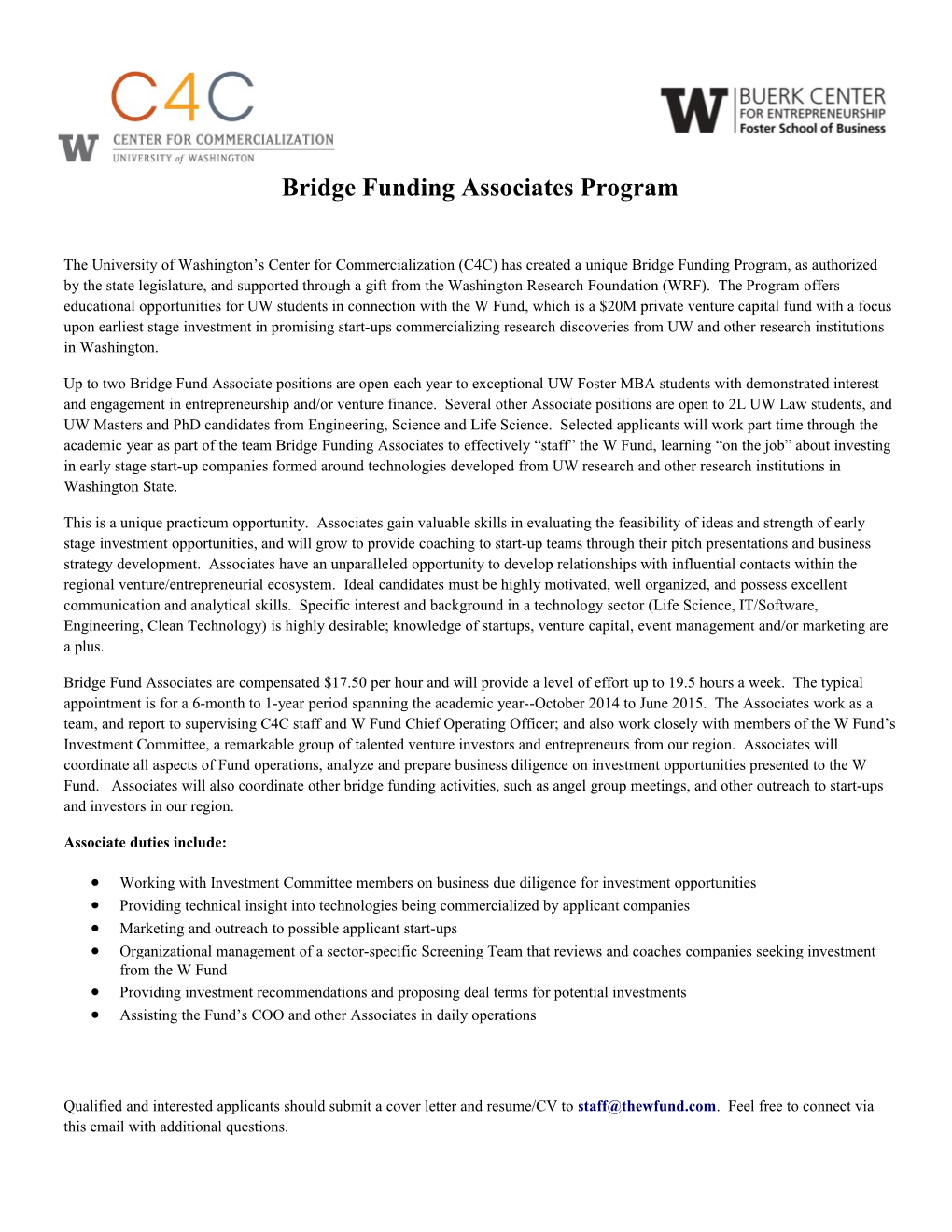 Bridge Funding Associates Program