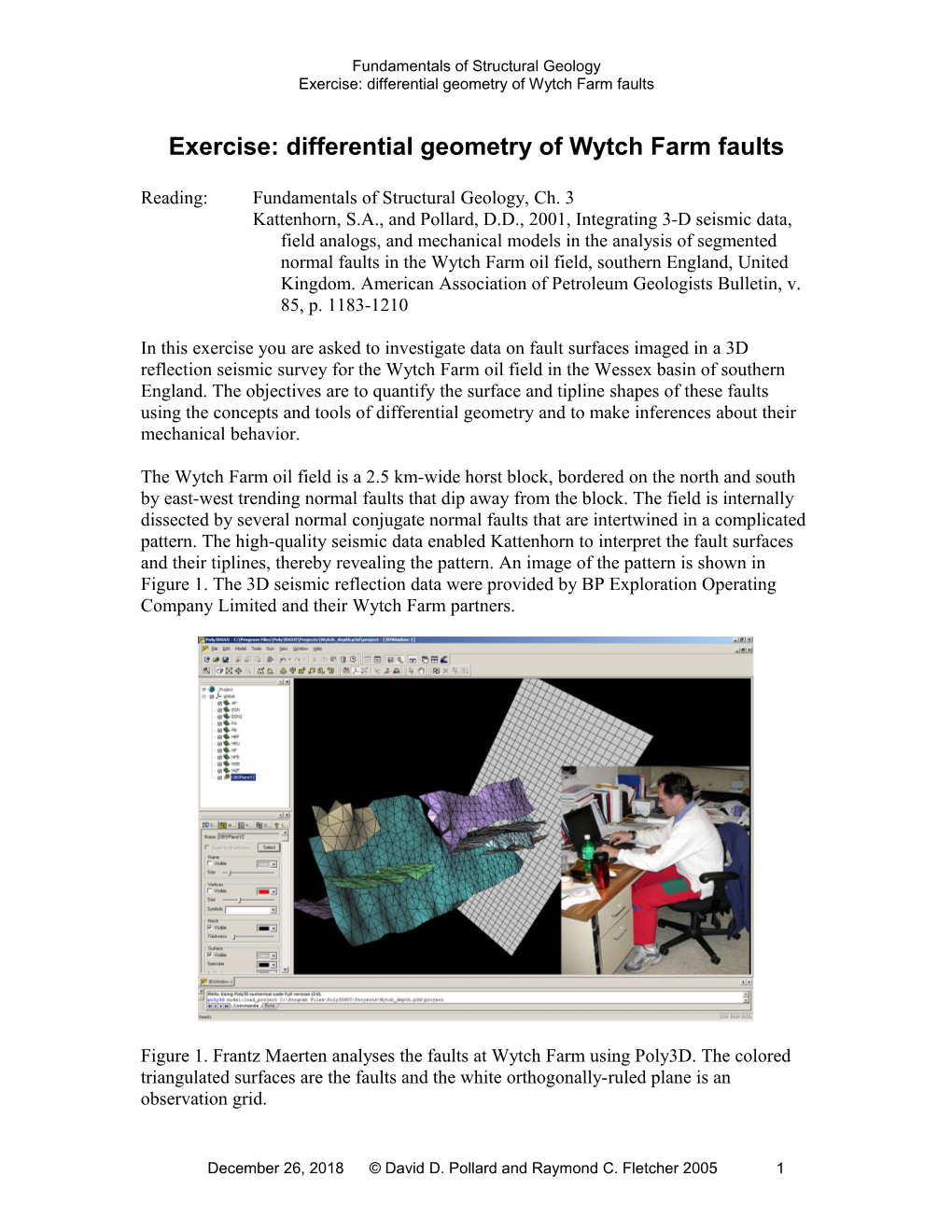 Exercise: Differential Geometry of Wytch Farm Faults