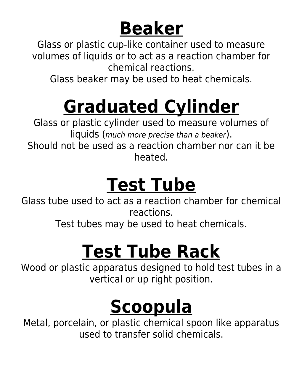 Glass Beaker May Be Used to Heat Chemicals