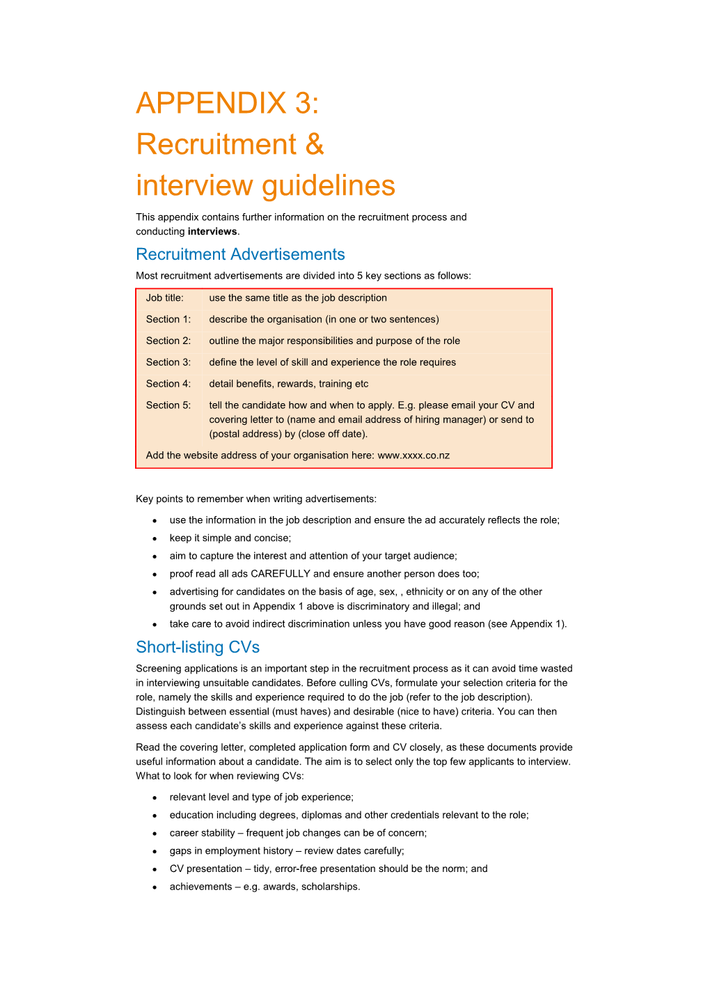 Recruitment & Interview Guidelines