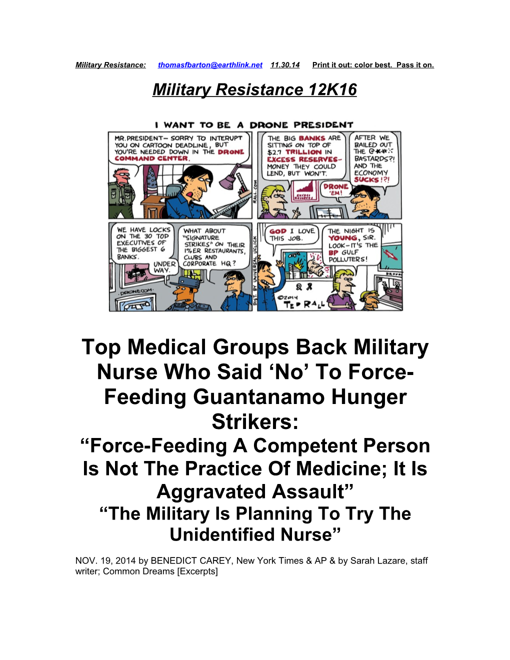 Force-Feeding a Competent Person Is Not the Practice of Medicine; It Is Aggravated Assault