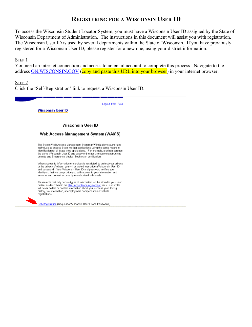 Registering for a Wisconsin User ID