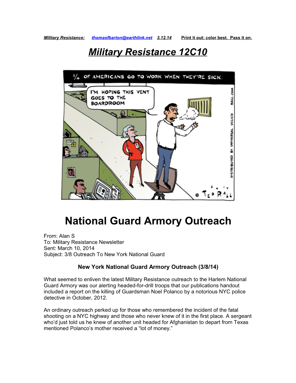 National Guard Armory Outreach