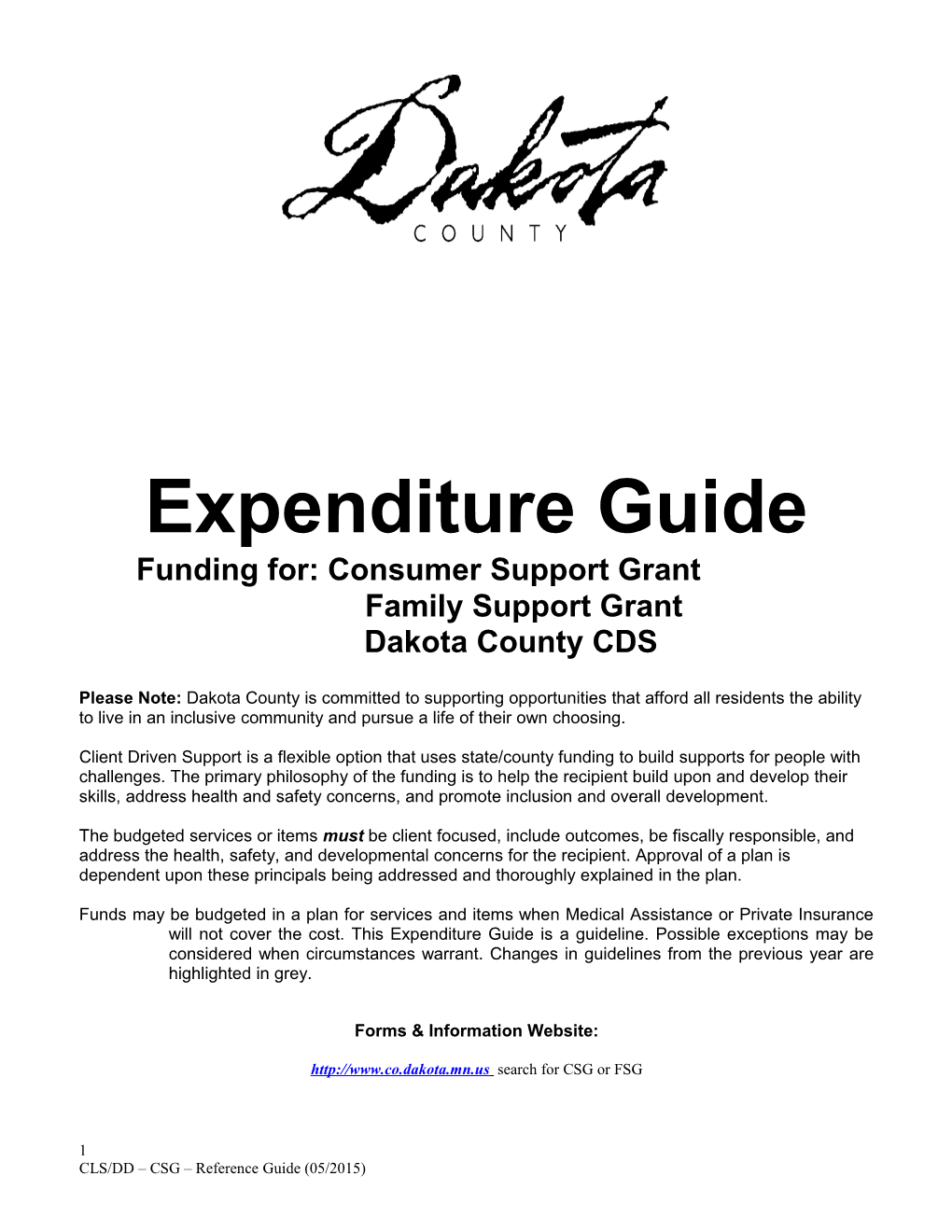 CDS Expenditure Guide