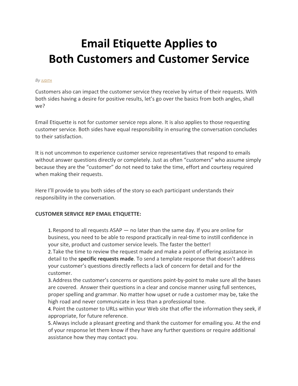 Both Customers and Customer Service