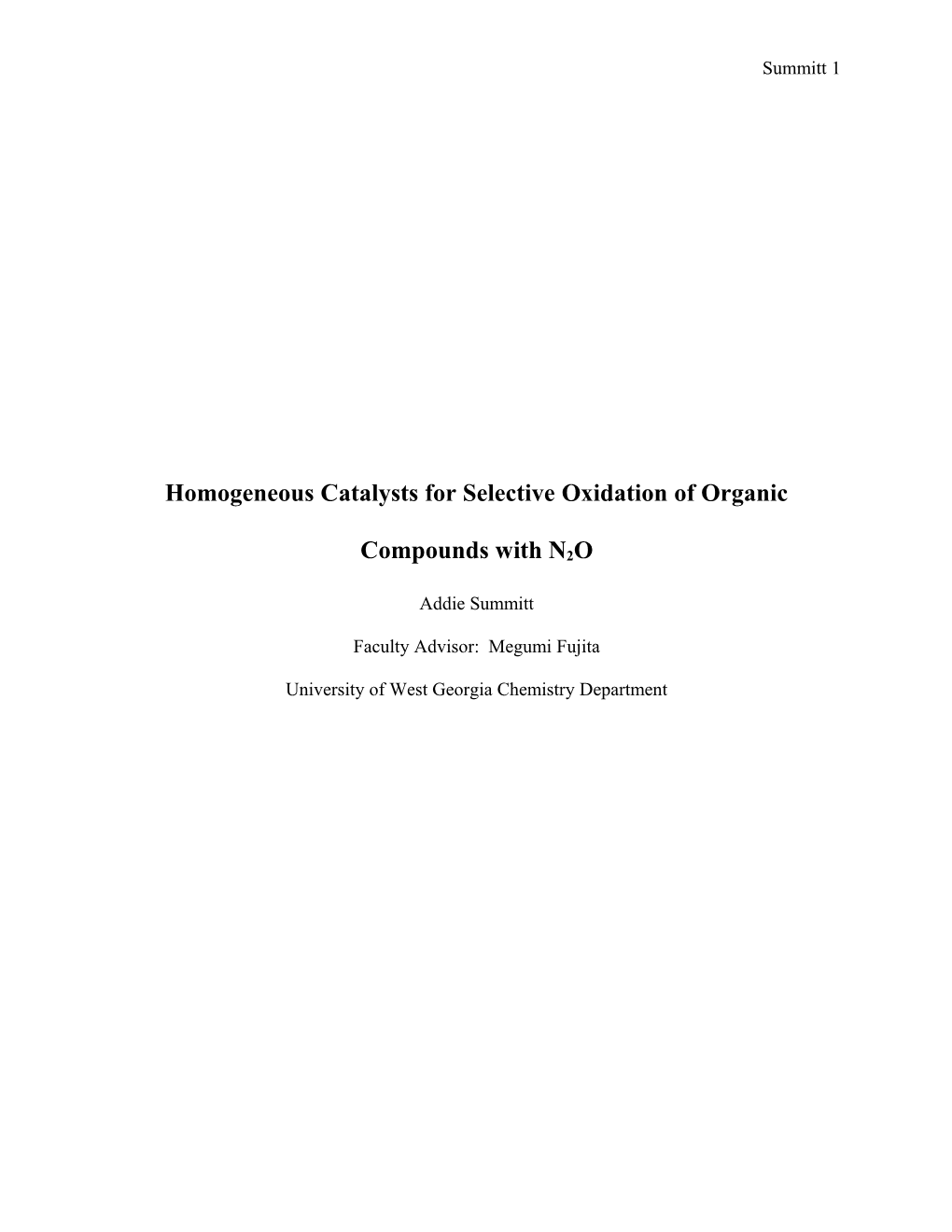 Homogeneous Catalysts for Selective Oxidation of Organic Compounds with N2O