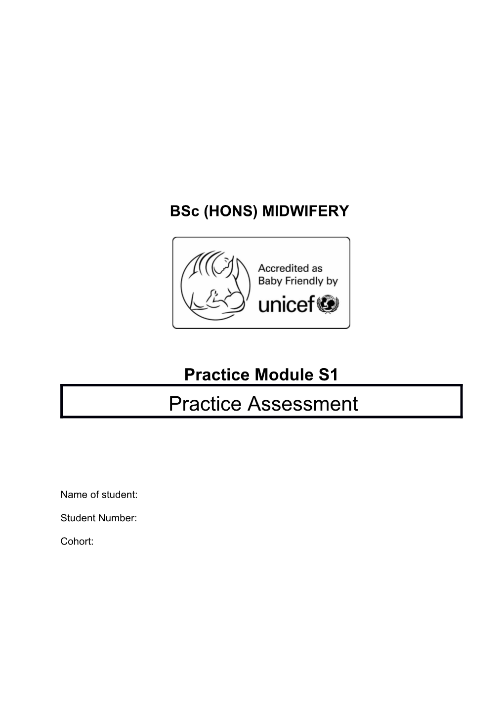 Midwifery Practice Module S1 - Practice Assessment Document