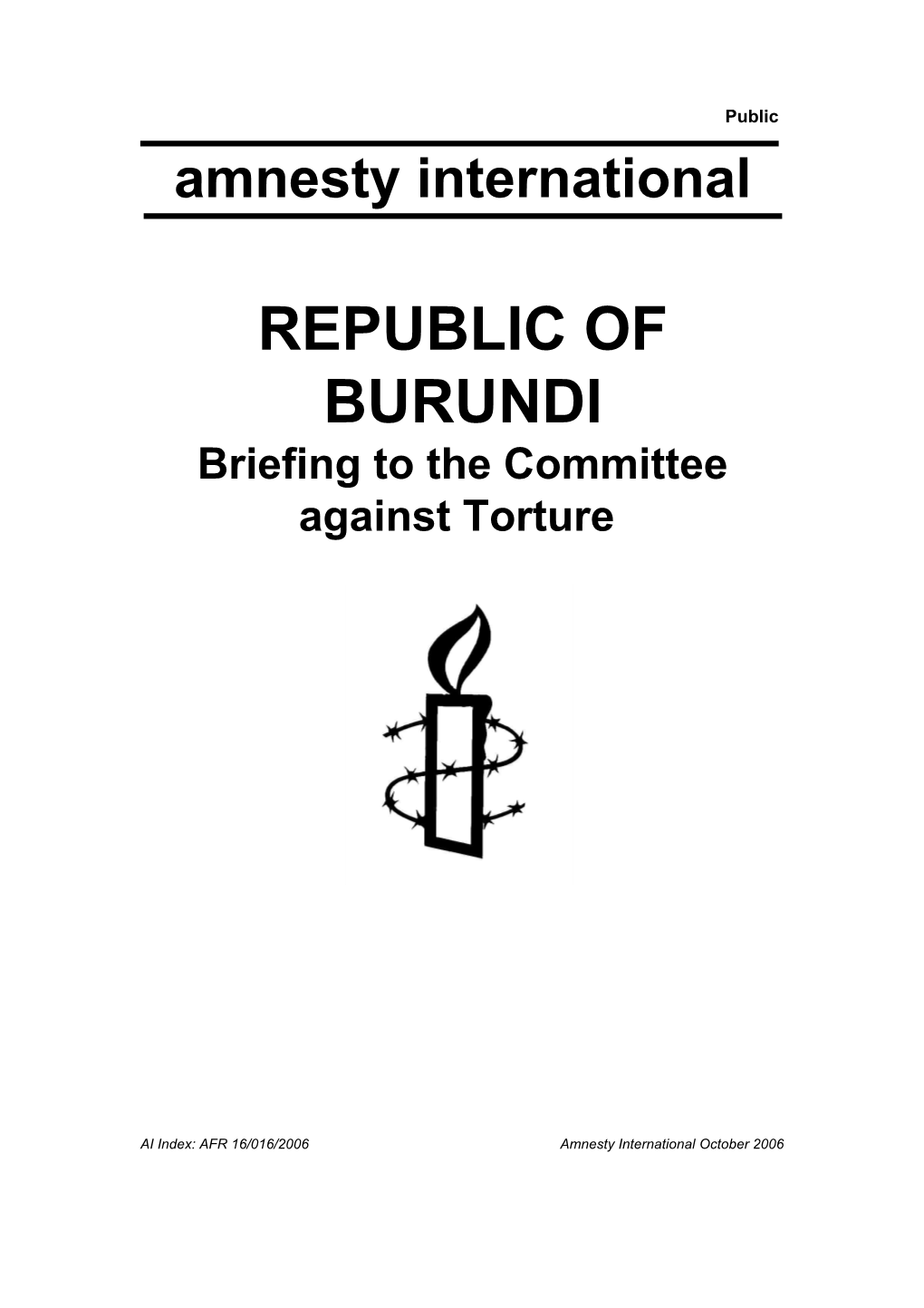 Briefing to the Committee Against Torture