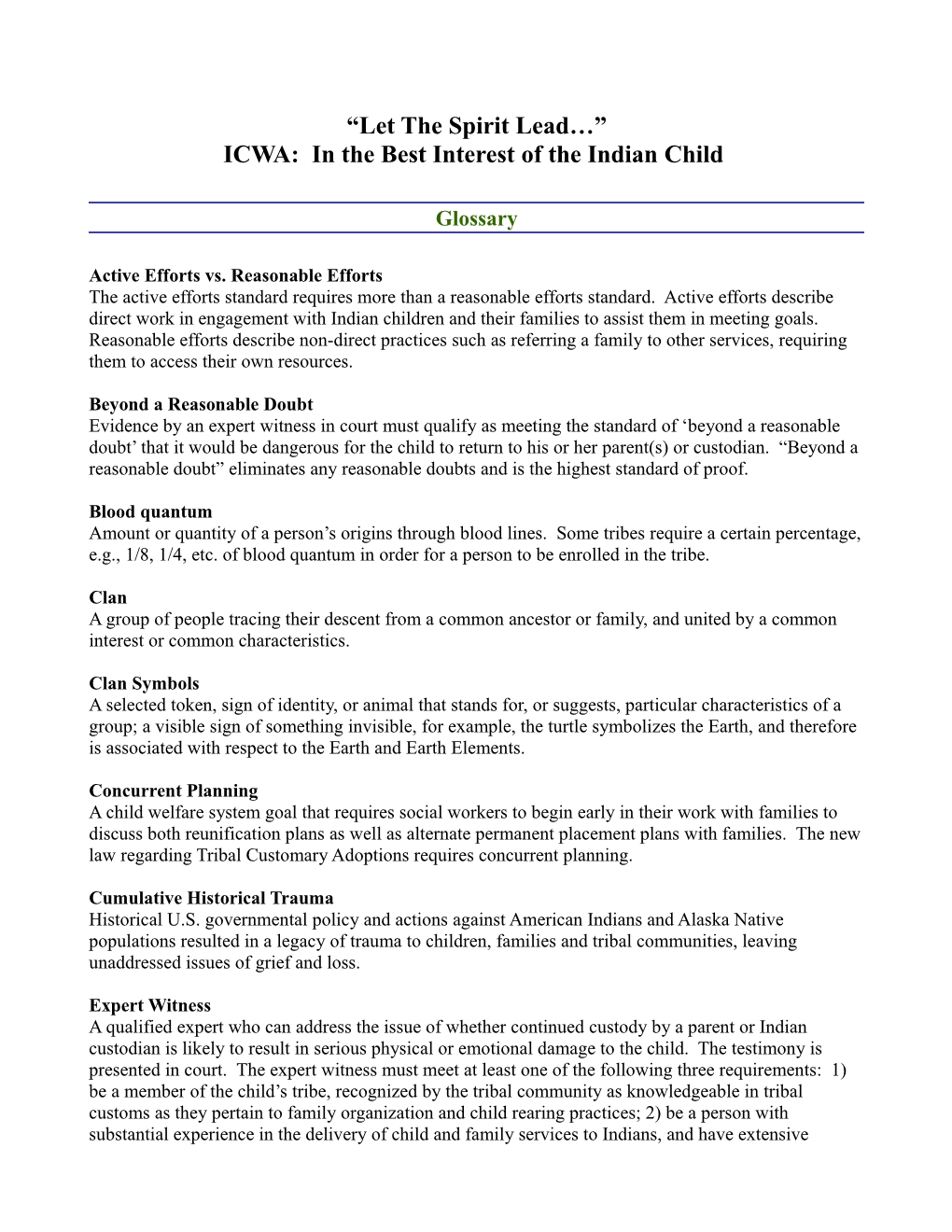 ICWA: in the Best Interest of the Indian Child