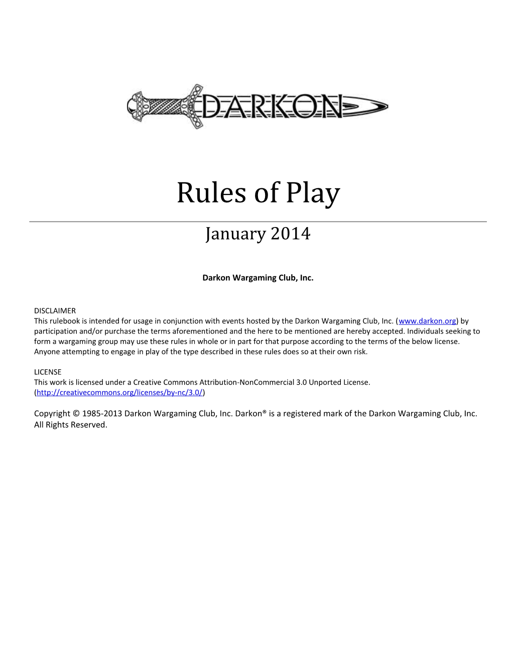 Darkon Rules of Play