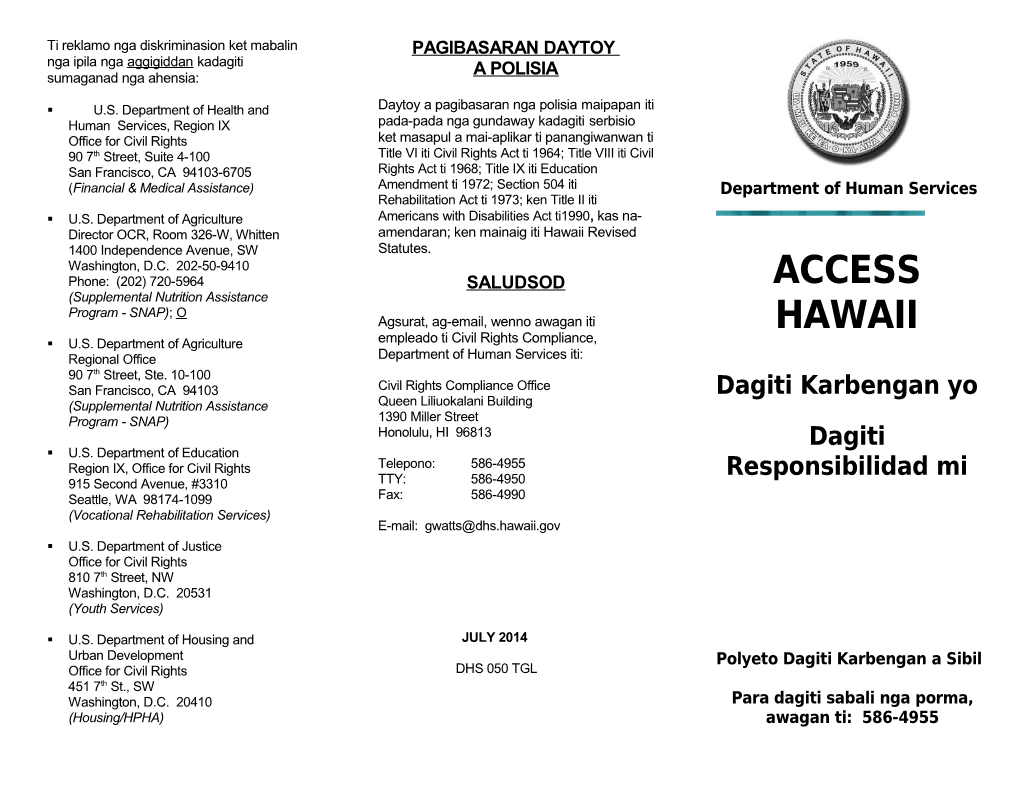 Ti Reklamo Nga Diskriminasion Ket Mabalin Nga Ipila Nga Aggigiddan Kadagiti Sumaganad Nga